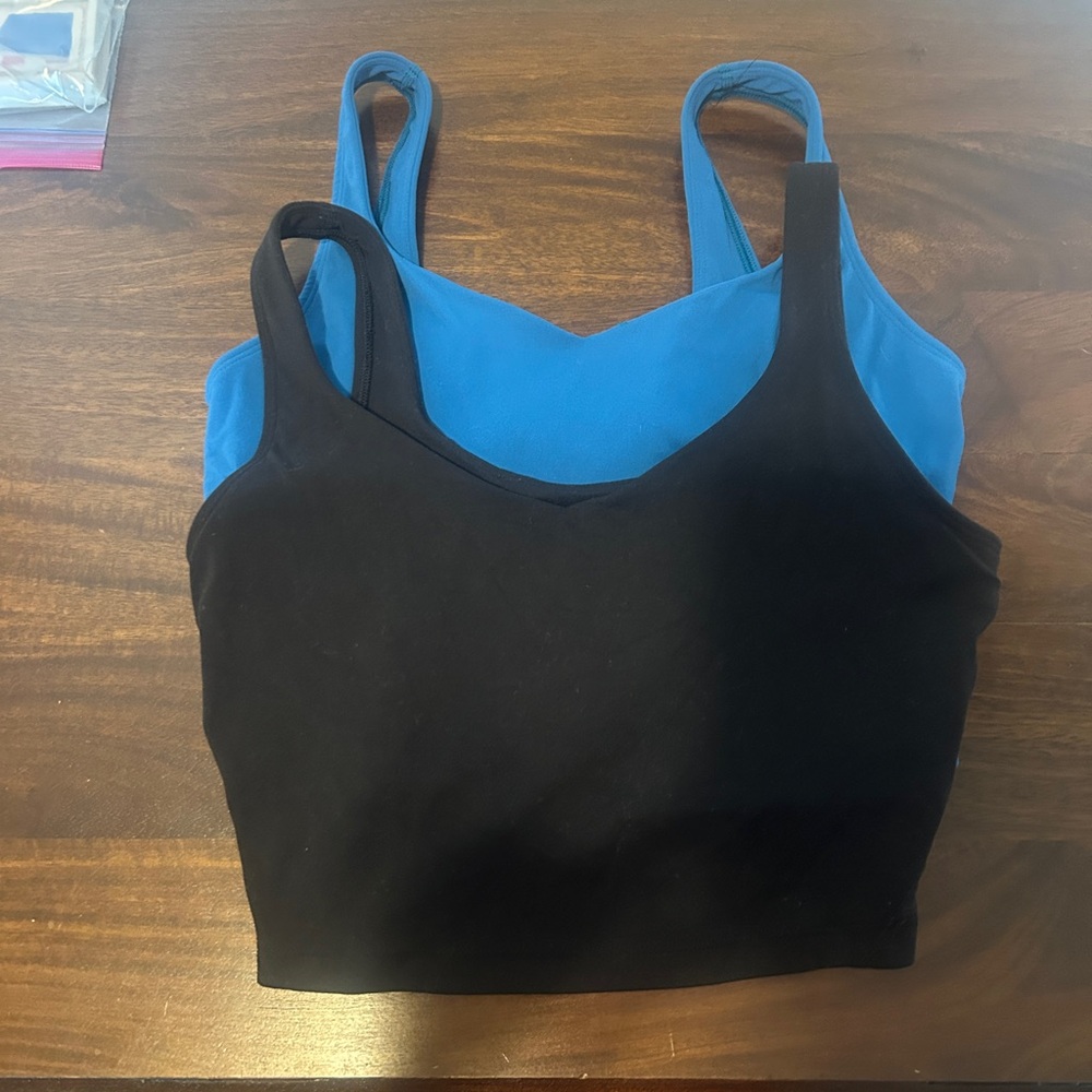 CRZ YOGA Butterluxe Womens V Neck Longline Sports Bra (Bundle of Two)